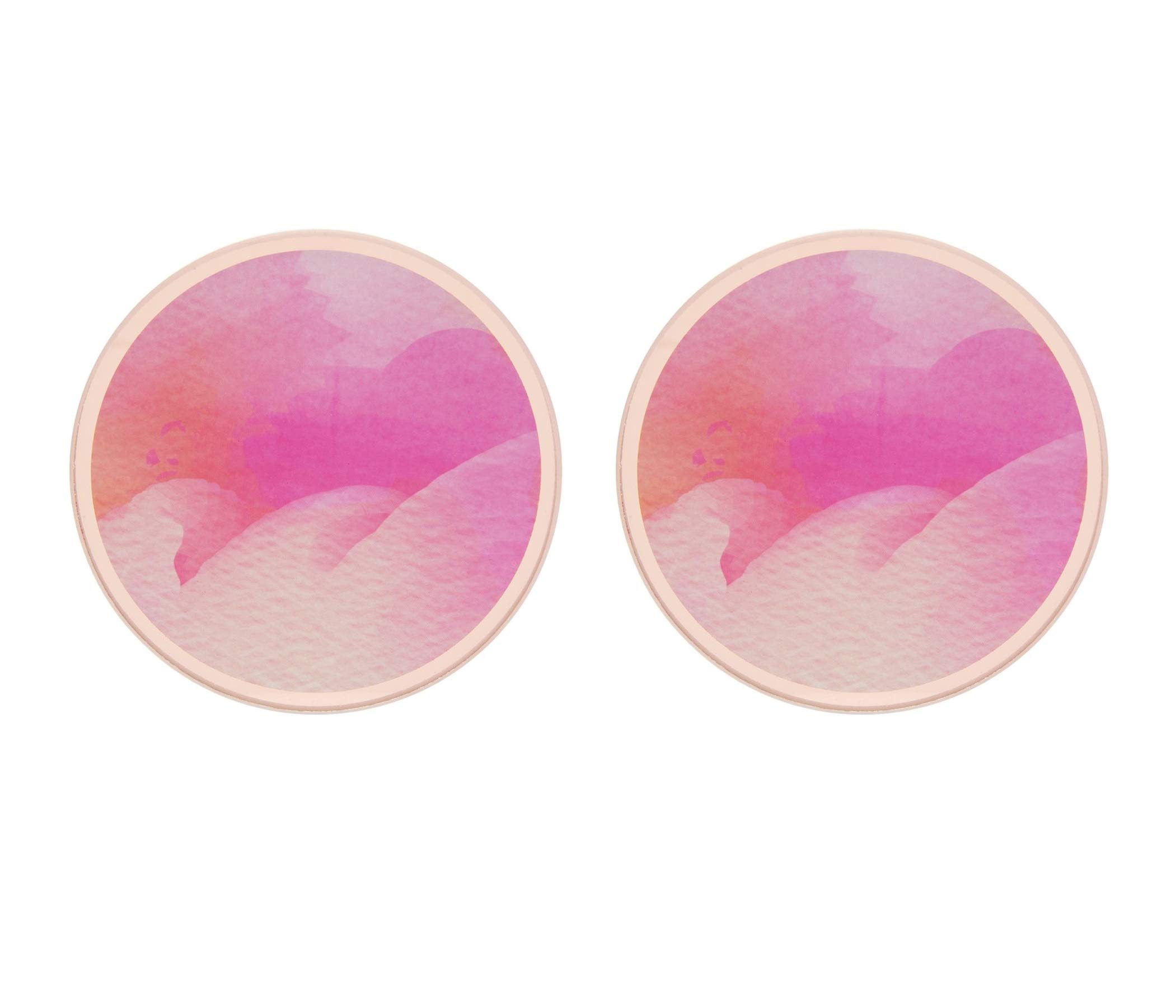 Lesser & Pavey Watercolour Candle Plate Glass Candle Plates Set Of 2 Mirrored 10/20Cm Decorative Tealight Display Round Coaster (Watercolour Candle Plate)
