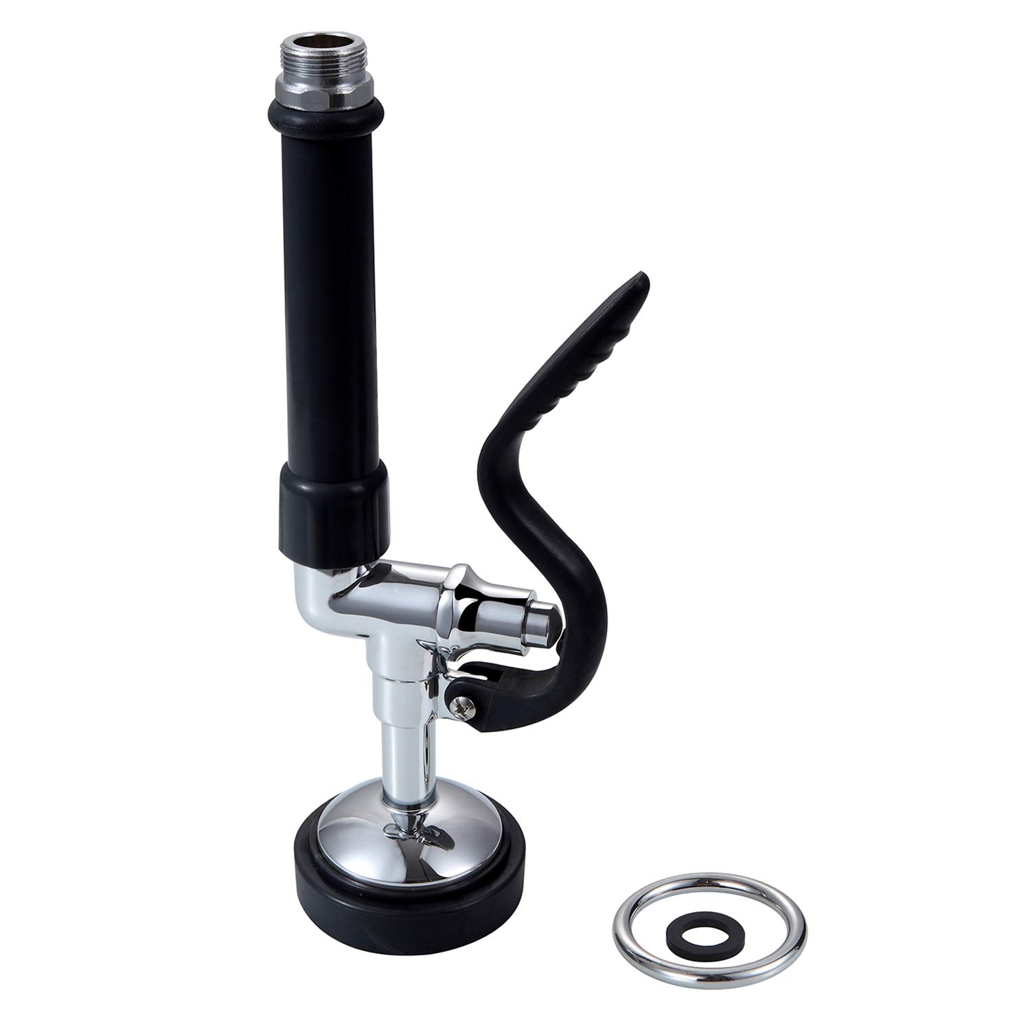 Grifo de cocina con pulverizador de una sola manija con pulverizador extraíble y cabezal de repuesto de latón, Blackt3