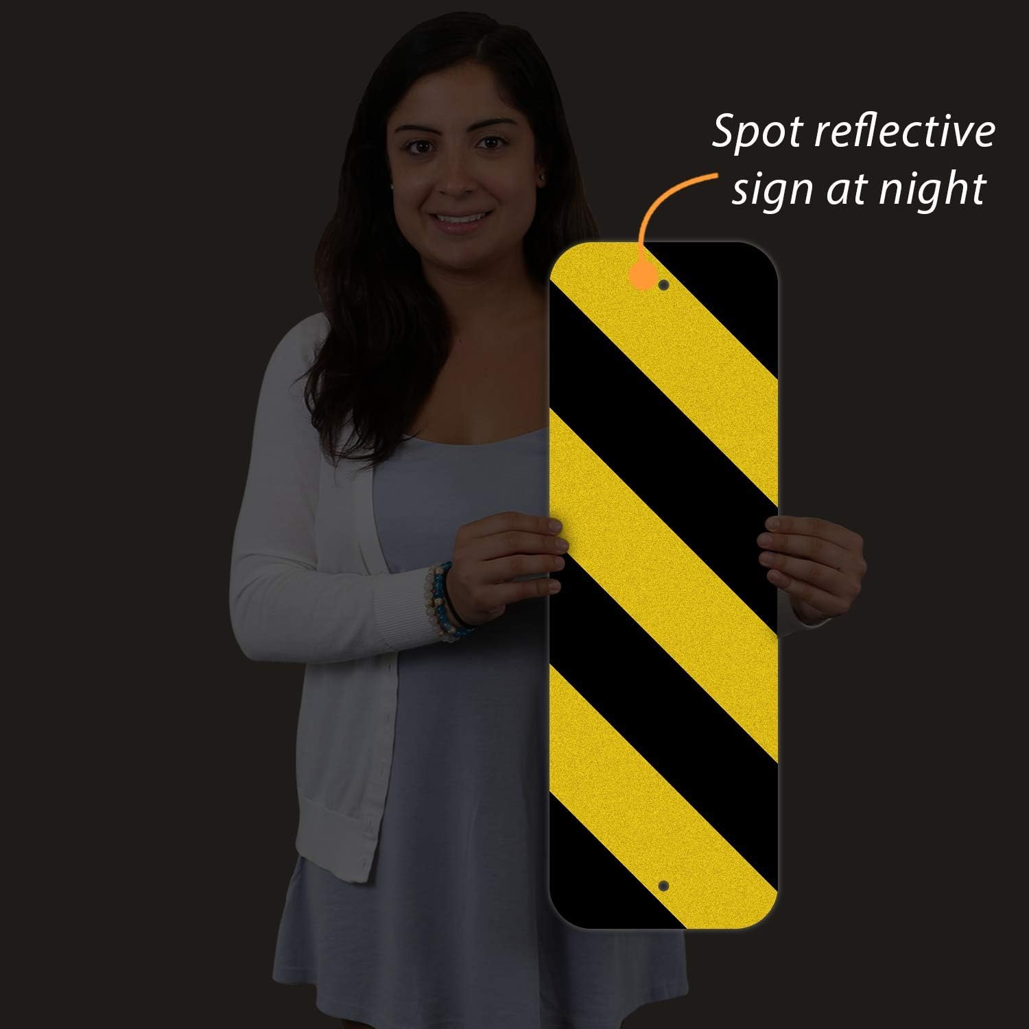 SmartSign "Object Marker" Chevron Sign | 8" x 24" 3M Engineer Grade Reflective Aluminum