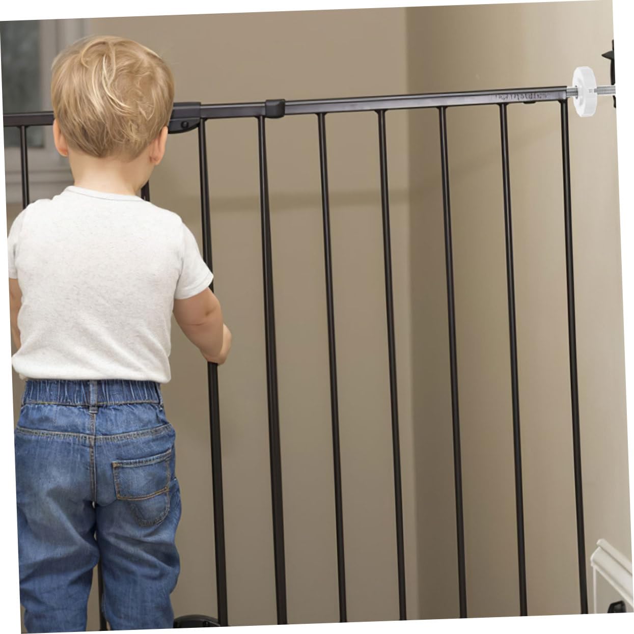 YARNOW 5 Ensembles Pièces De Balustrades De Porte Tiges Clé Partie Les Pièces Boulons Porte De Sécurité pour Bébé Ajustable Portes Grand Monté Enfant Alliage De Zinc Blanche 6 Pièces * 5