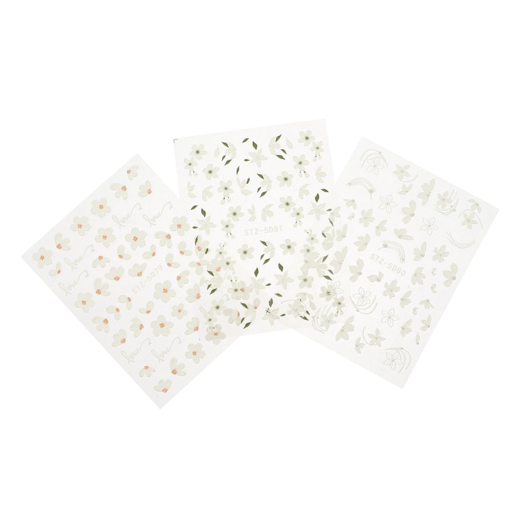 FOMIYES 5 Set Adesivi Unghie Fiori Stickers Decorativi Per Nail Art Facili Applicare Per Decorazioni E Professionali 3 Fogli*5