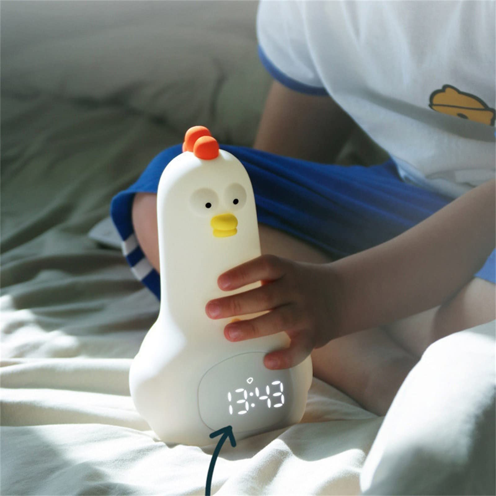 Luce notturna per ragazzi Carina Luce notturna Pollo Bambini Sveglia Morbido Silicone Portatile Nursery Lamp Bambini USB Ricaricabile Nightlight Per Ragazze Ragazzi Bambino Roba Carina per 10 Anni