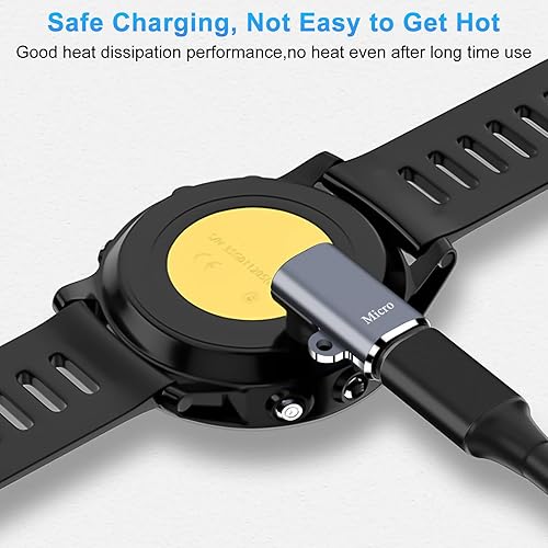 Miniatura 3 de Adaptadores de cargador de reloj (paquete de 2), adaptador micro USB hembra a macho conector de carga compatible con Garmin Fenix 77S7X66X6S y más