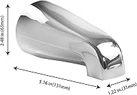 Vista 3 de SENTO Grifo deslizable plateado universal de metal pesado y duradero para bañera sin desviador, grifo de bañera de metal resistente sin desviador