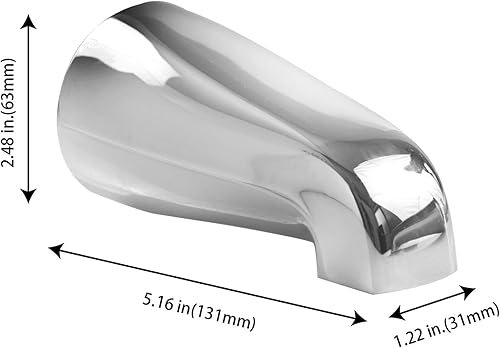 Miniatura 3 de SENTO Grifo deslizable plateado universal de metal pesado y duradero para bañera sin desviador, grifo de bañera de metal resistente sin desviador
