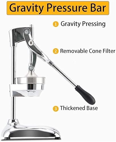 Miniatura 3 de Exprimidor profesional de cítricos, exprimidor de naranjas de acero inoxidable, extractor de jugo manual de prensa manual resistente comercial de