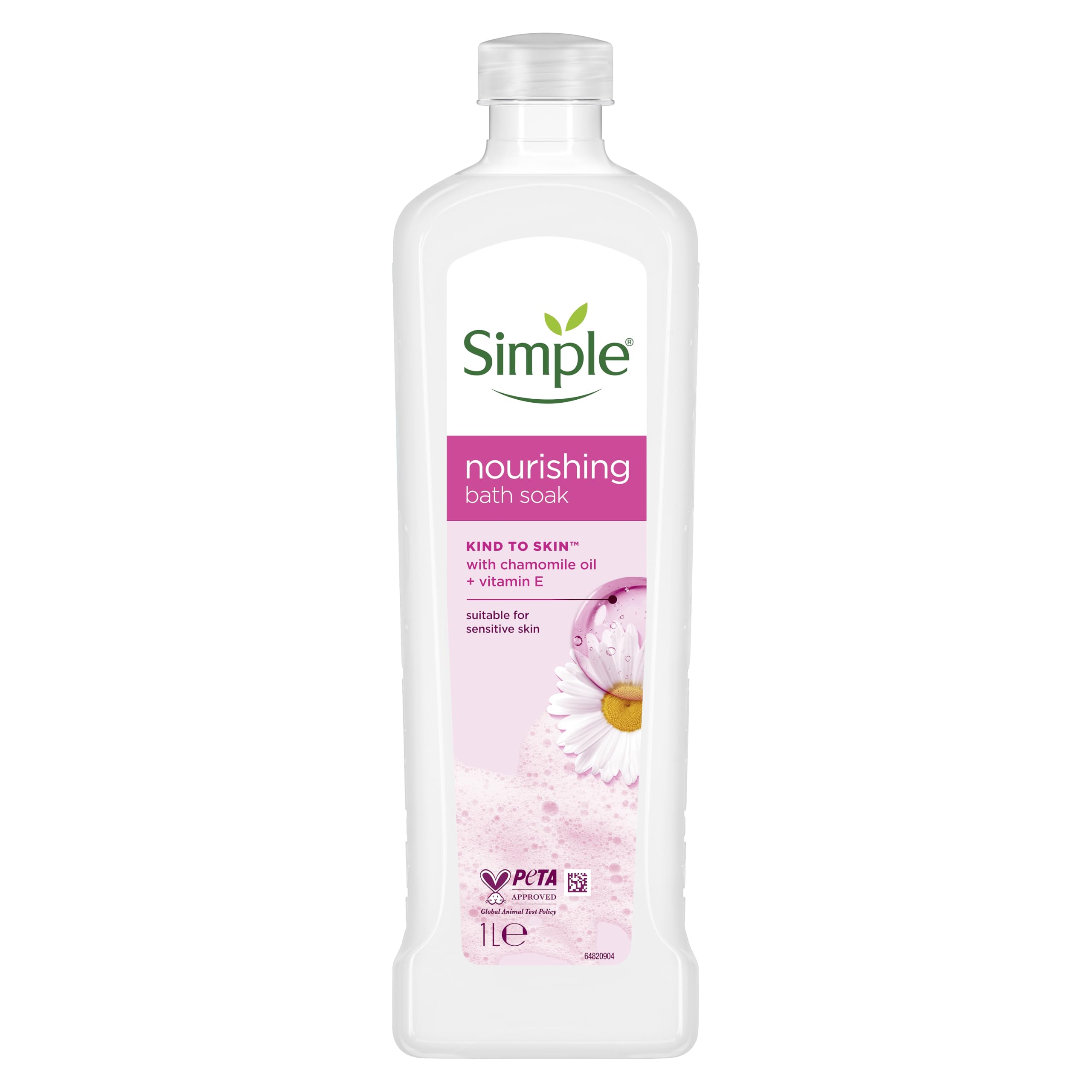 3x Simple Kind to Skin Nourishing Bath Soak w/ Chamomile Oil Sensitive Skin, 1L