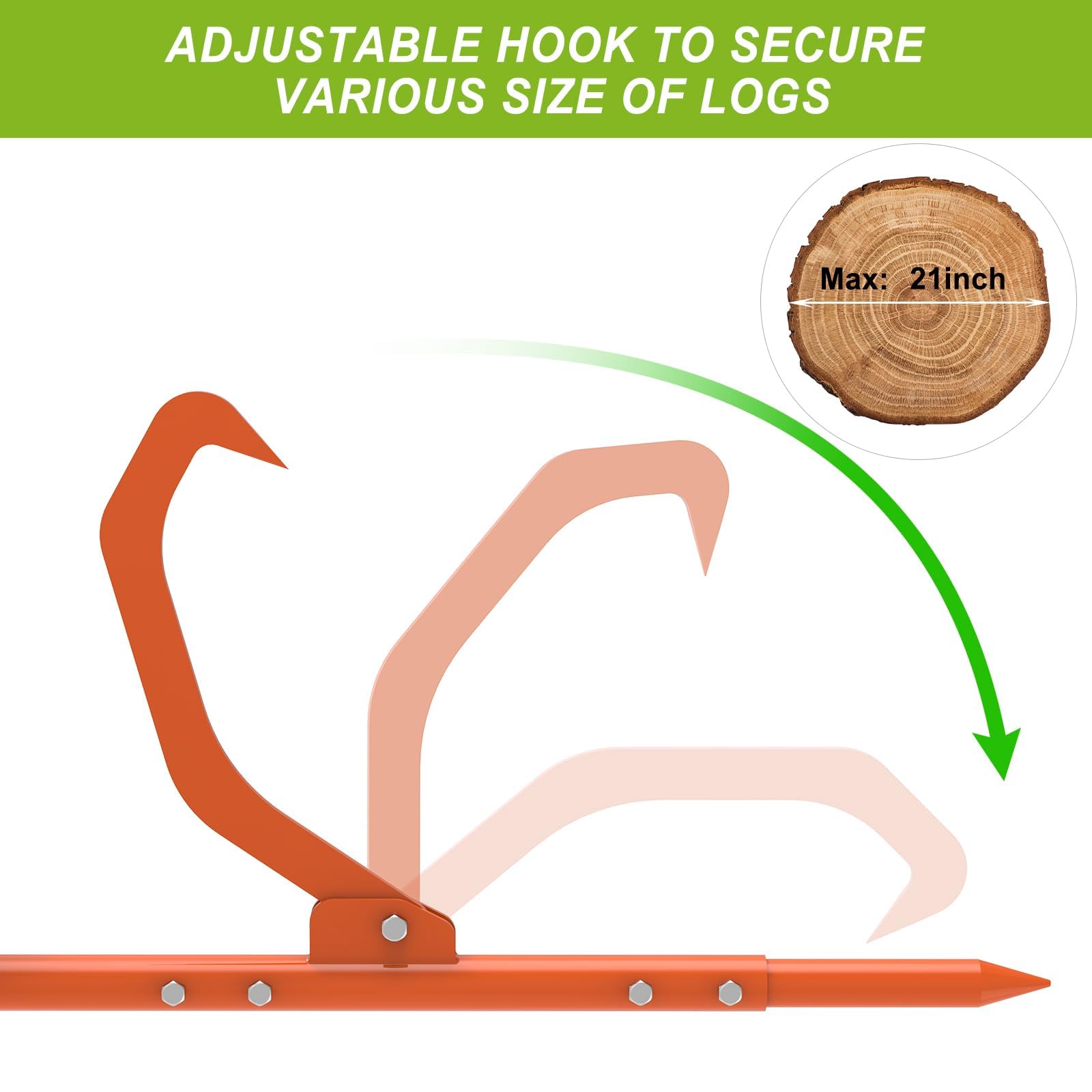 BeneLabel Stammheber Timberjack, Cant Hook Verstellbar Kipphaken Holzfällerwerkzeug Forstwagenheber 3in1 Manuell Holzrollenheber Brennhol Peavey Multitool zum Greifen Bewegen Festklemmen, 132-147cm