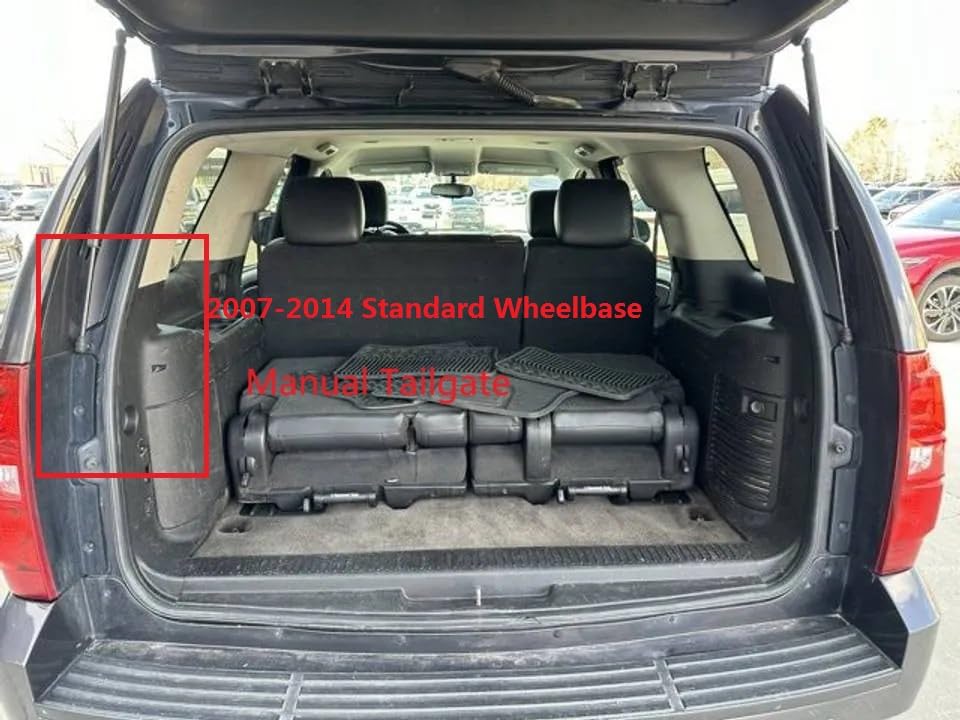 Deluden Retractable Cargo Cover Compatible with Chevrolet Tahoe Cadillac Escalade GMC Yukon Without Power Tailgate 2007-2014 Trunk Shield Security Shade Privacy Screen (Carbon Fiber Texture)