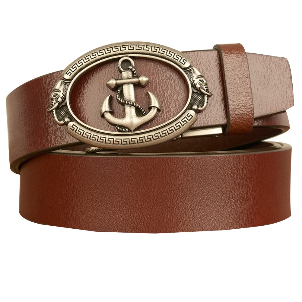 BDAYEK Men's Belt Men'S Casual Cowhide Ratchet Belt, Personalised Denim, Suitable for Jeans(D,125Cm/49Inch)