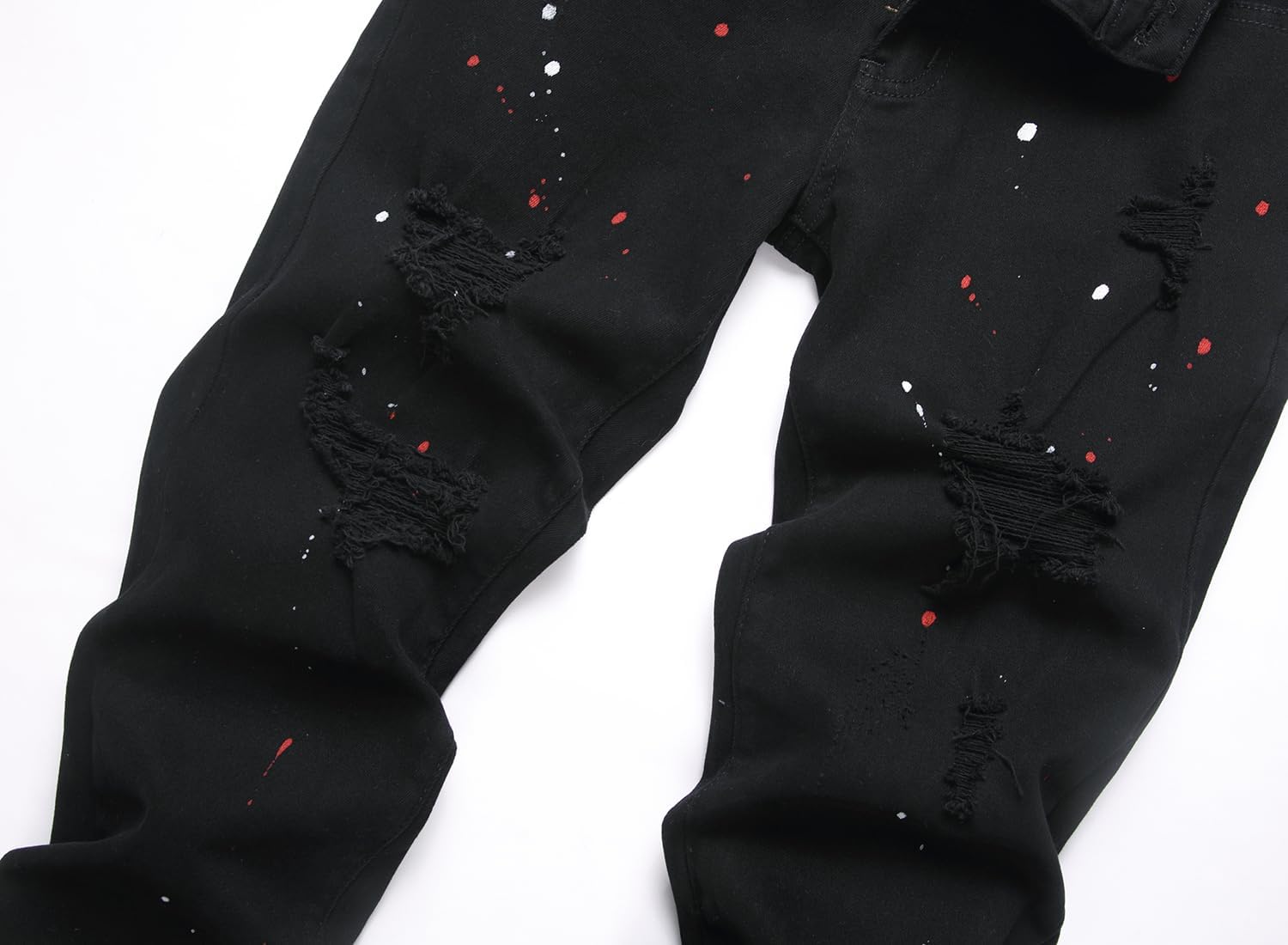 XIMXIMMTIAN Mens Slim Fit Jeans Stretch Ripped Biker Jeans for Men Fashion Straight Comfort Flex Waist Casual Denim Pants - Image 4