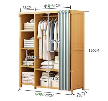 Amazon | TAIVINN ワードローブ カバー付き クローゼット 収納