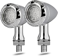 Vista 7 de Luz de señal de giro trasera tipo bala para motocicleta, 4 cables, indicador LED compatible con Chopper Bobber Harley Softail Iron Cruiser Honda