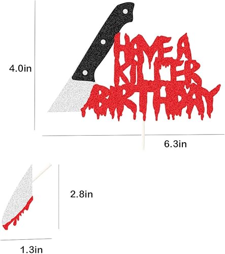Miniatura 8 de Suministros para fiesta de cumpleaños Have a Killer, decoración clásica de terror para decoración de Halloween para fiesta de terror (estilo 2)