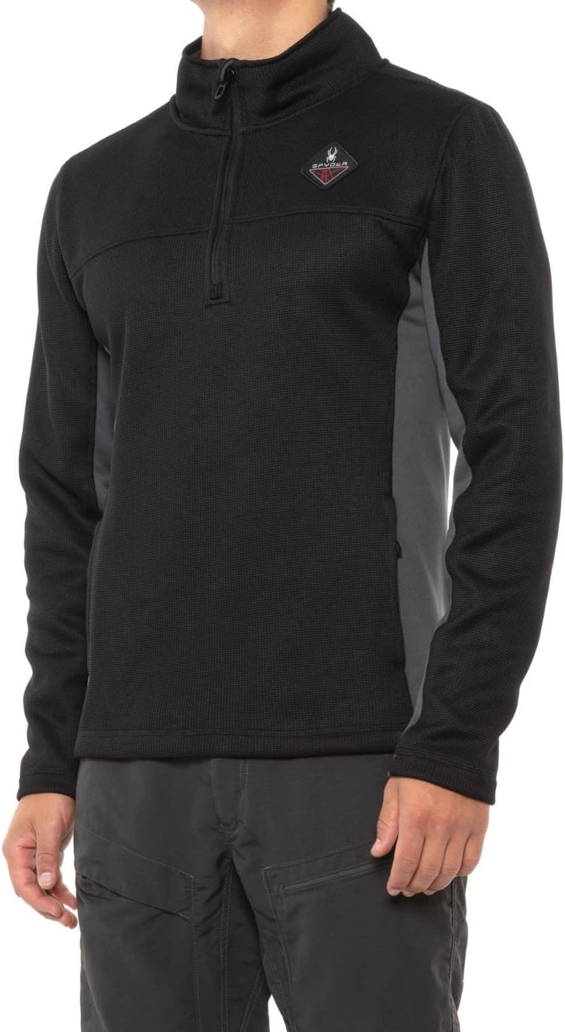 Spyder Men's Outbound 1/4 Zip Core Pullover Sweater, Black Small