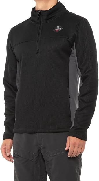 Spyder Mens Outbound 1/4 Zip Core Pullover Sweater, Black Small