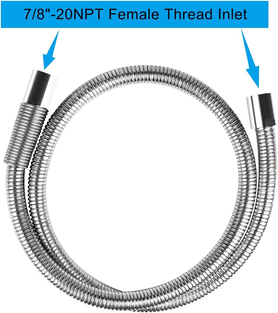 Commercial Pre Rinse Sprayer Hose Replacement Kit for Kitchen Dish Sink Faucet, 60 Inch Flexible Stainless Commercial Pre Rinse Kitchen Faucet Hose Parts