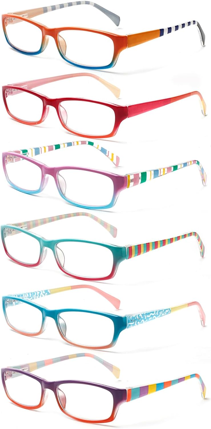 Kerecsen – Lentes para computadora y lectura, para mujer, con bloqueo de luz azul, diseño moderno con estampados, ideales para lectura y uso diario