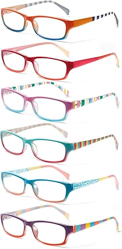 Kerecsen - Lentes para computadora y lectura, para mujer, con bloqueo de luz azul, diseño moderno con estampados, ideales para lectura y uso diario