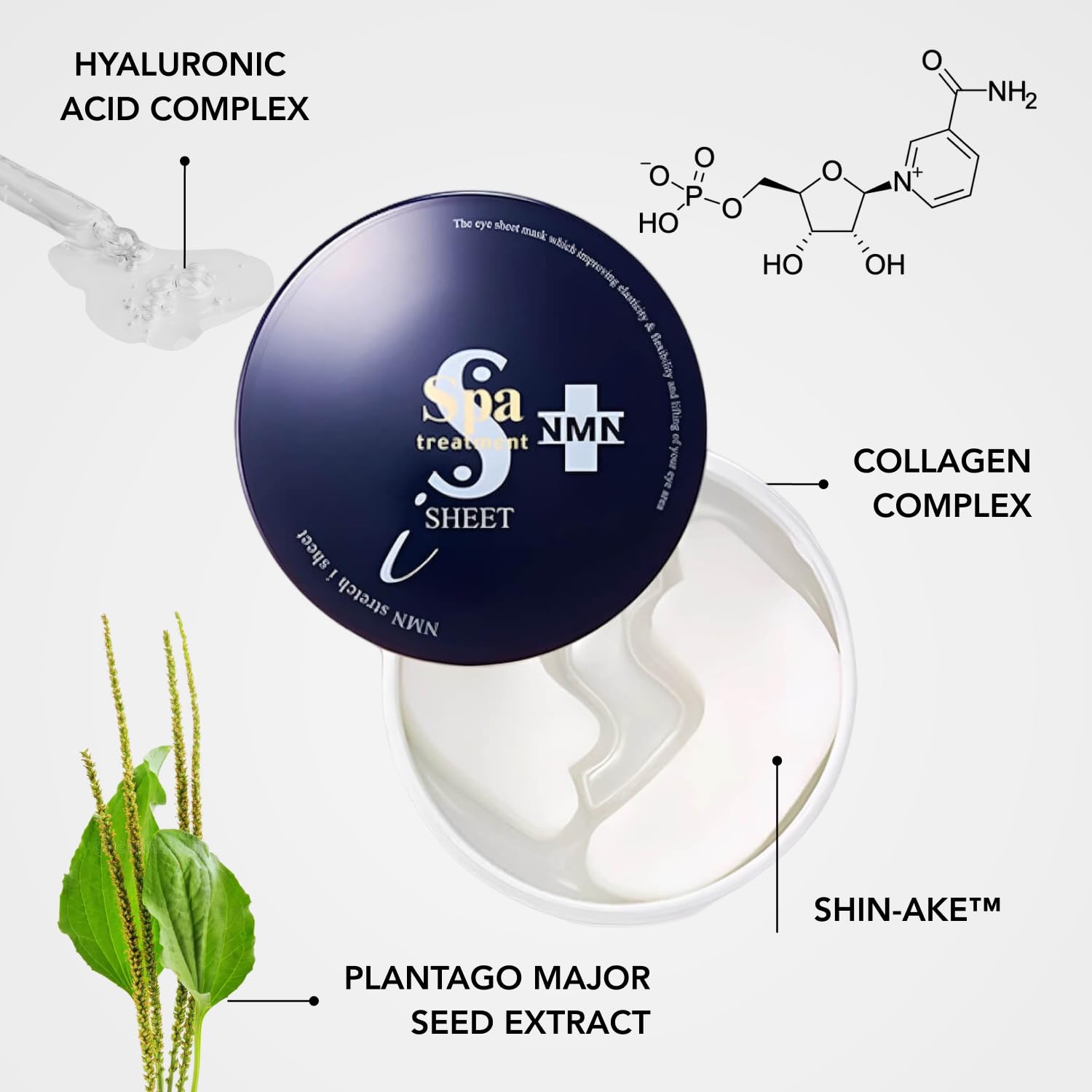 Spa Treatment NMN Stretch iSheet 60 fogli, toppe sotto gli occhi per occhi e cerchi scuri, maschera per gli occhi, maschera sotto gli occhi, strinkles, eyebag, maschere per occhi per cerchi scuri e