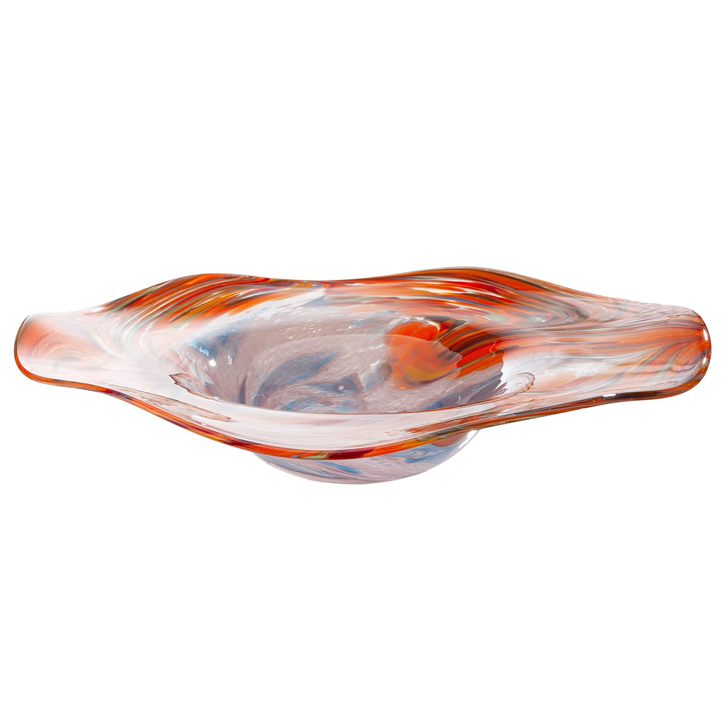 GILDE GLAS art Schale Dream - Glas - orange - Höhe 8cm x Ø 41cm - Dekorative Musteroberfläche