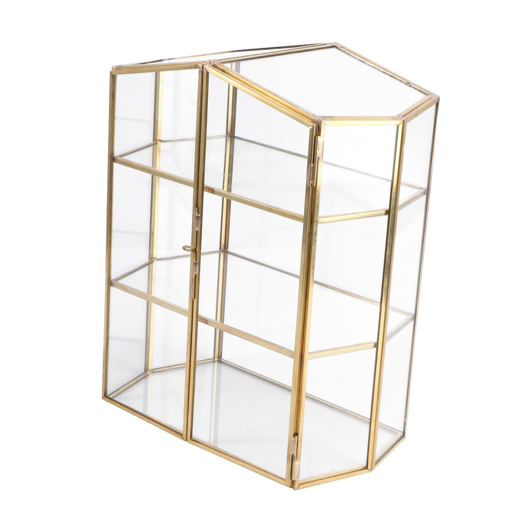 IMIKEYA Caja Organizadora de Maquillaje y Joyas de Escritorio de Vidrio Caja Multi Capa para Almacenamiento de Cosméticos y Accesorios