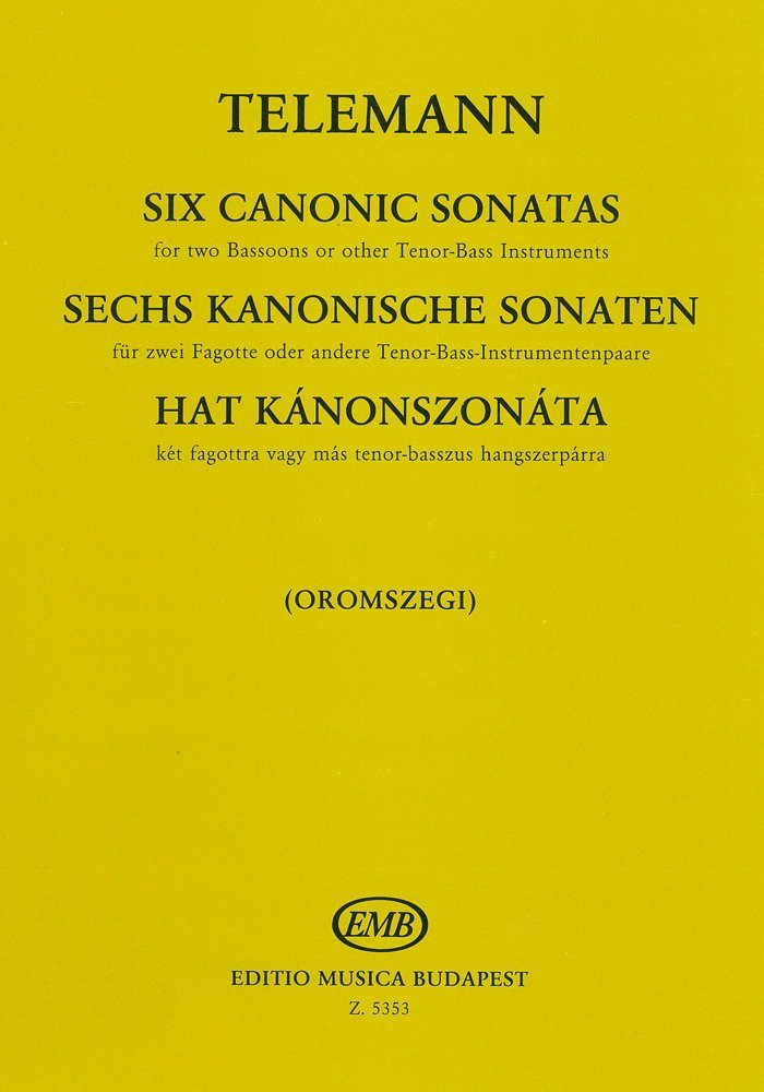 テレマン　作品目録 Amazon.co.jp: テレマン : 6つのカノンソナタ (ファゴット二重奏