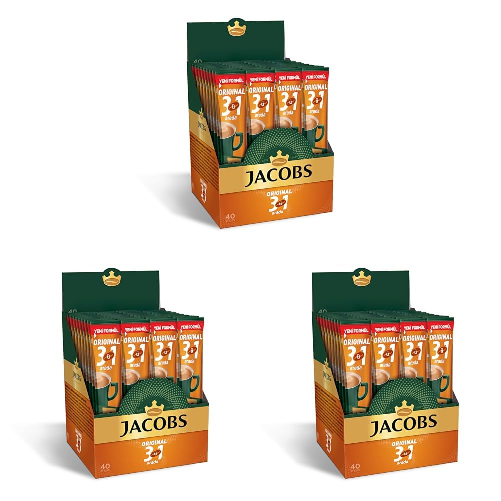 Jacobs 3'ü 1 Arada 16 Gram x 40, Kahve (3 paketi)