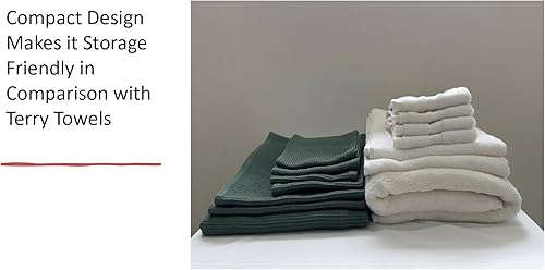 Miniatura 6 de Juego de toallas de baño de algodón orgánico, certificado GOTS (verde bosque) súper absorbente y de secado rápido, sin suavizantes, respetuoso con