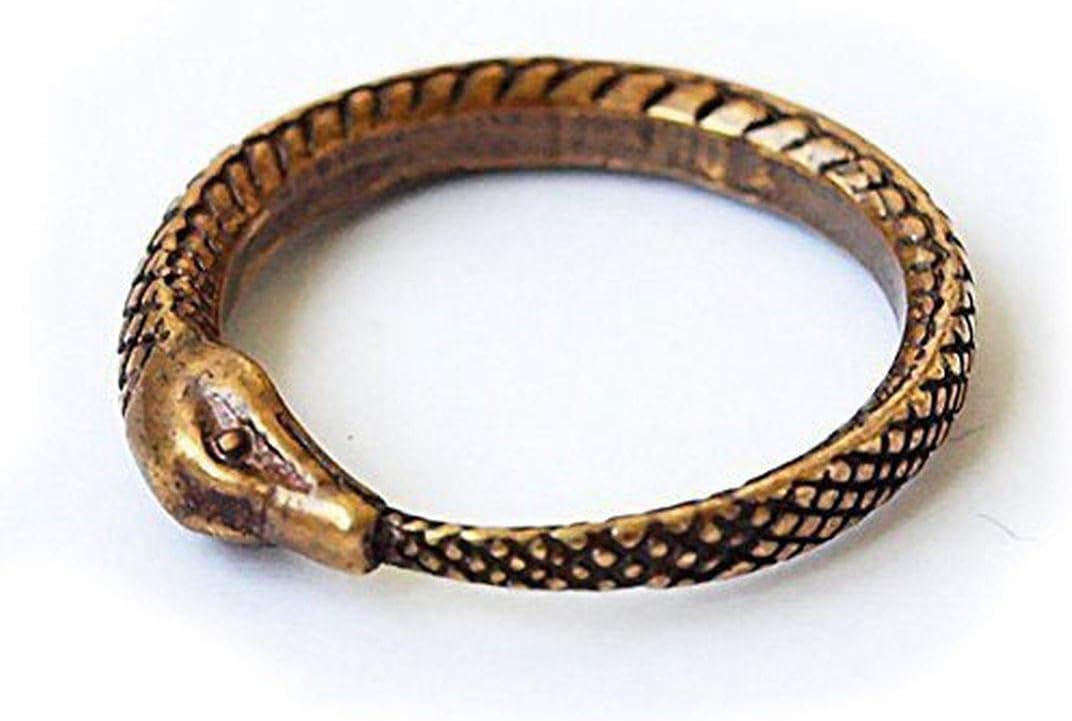 Snake eat tail (Uroboros) brass ring. Size 6.5