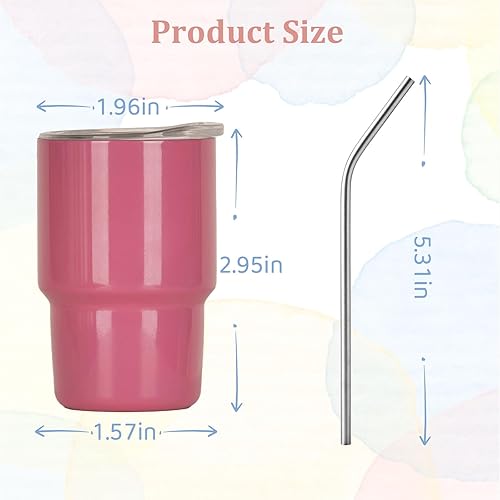 Miniatura 2 de Juego de 6 vasos de chupito de whisky de acero inoxidable con tapa y pajita, vaso de sublimación de whisky de doble pared, vaso irrompible de 3