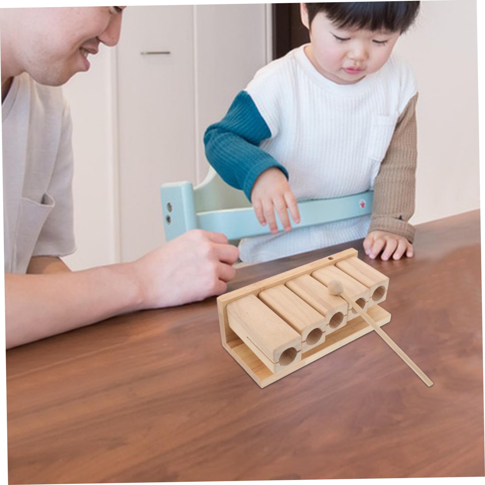 TOYANDONA Instrumento de Percusión de Madera Tonos con para Educación Musical Infantil y Adultos Bloque Rítmico Natural para Aprendizaje Temprano Hogar y Escuela