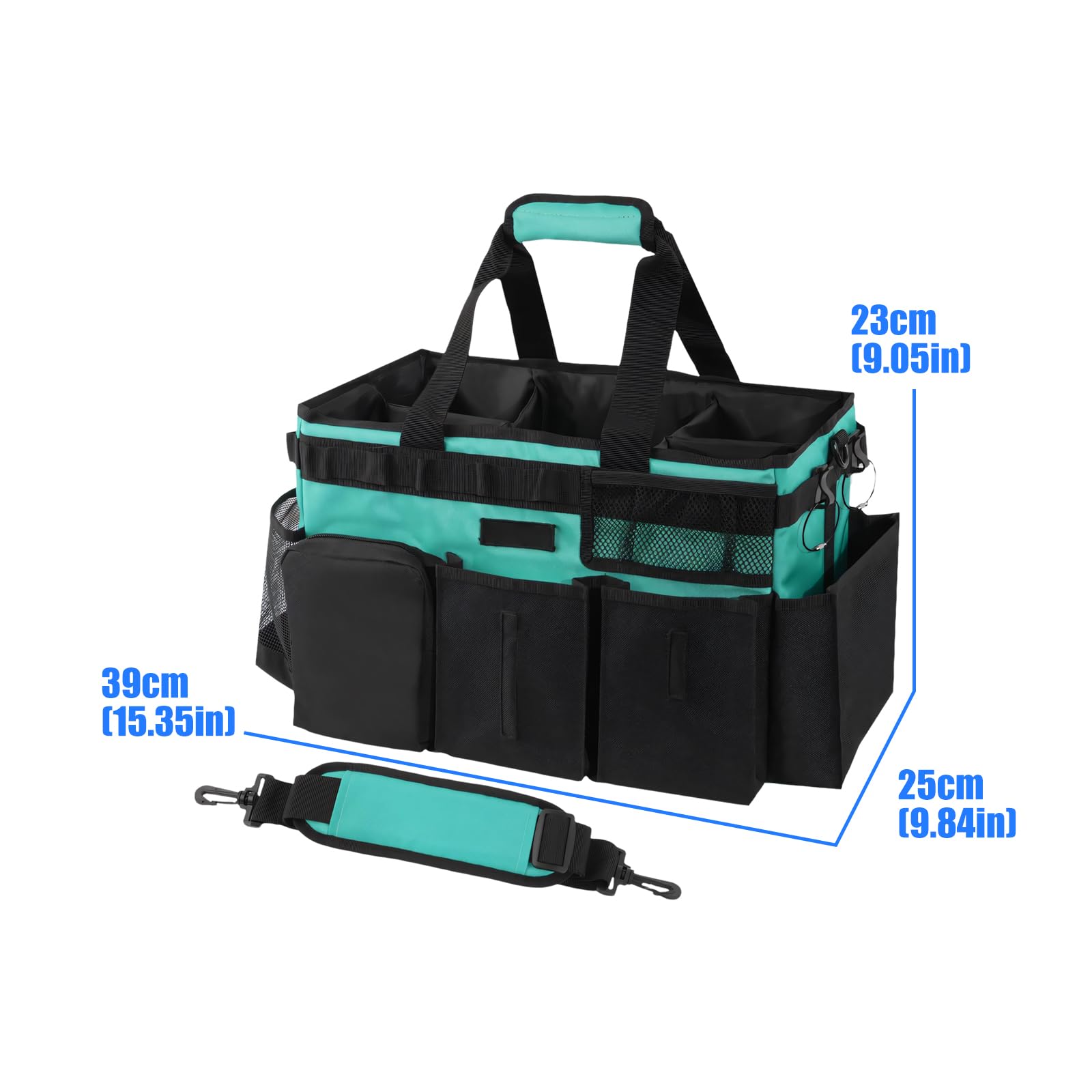 Organizador de bolsa de almacenamiento para hogar, bolsa de tela estructurada 600D, diseño de bolsillo exterior, correa desmontable, diseño de acceso abierto para estanterías de armario, portátil