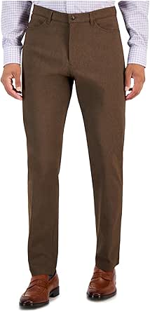 Tommy Hilfiger Mens TH Flex Twill Stretch Casual Trouser Pants, Brown ...