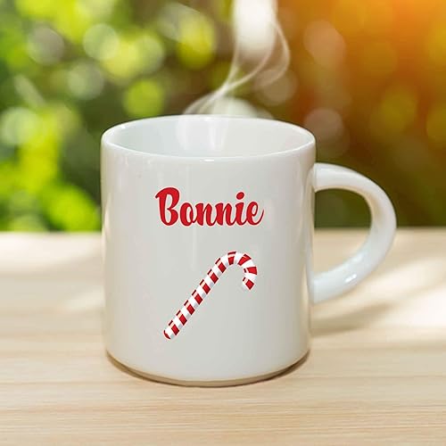 Miniatura 3 de Bonnie Coffee Mug - Personalized Ceramic Candy Cane Cup with Name, Custom Mug, Customized BirthdayChristmas Gift, Holiday Present, 11 Oz