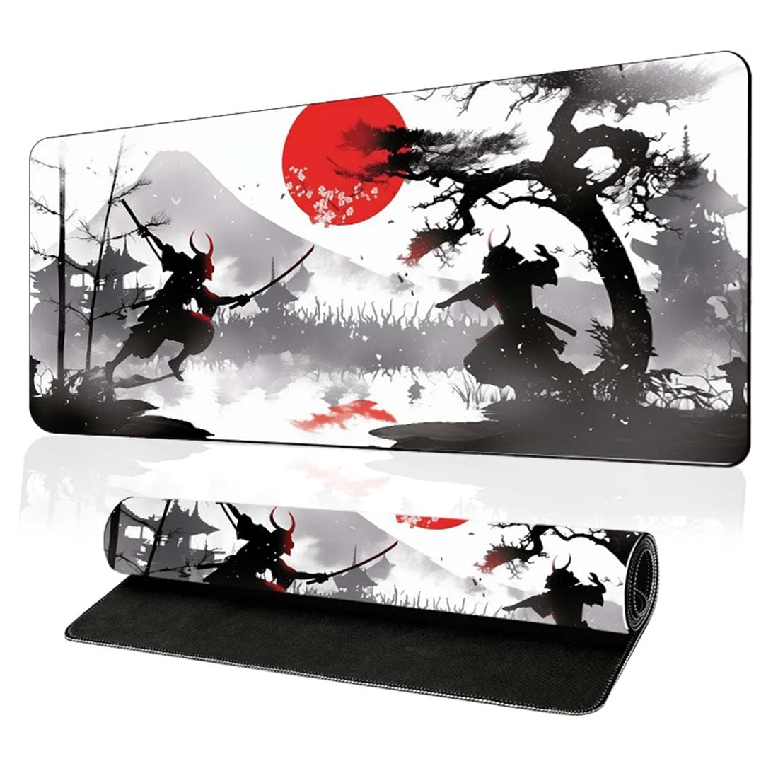 Gaming Mouse Mat Xxl 1 Unit 80 x 30 x 0.2 cm Stitched Edges Waterproof Non-Slip for PC Macbook Laptop Colours Black White Red