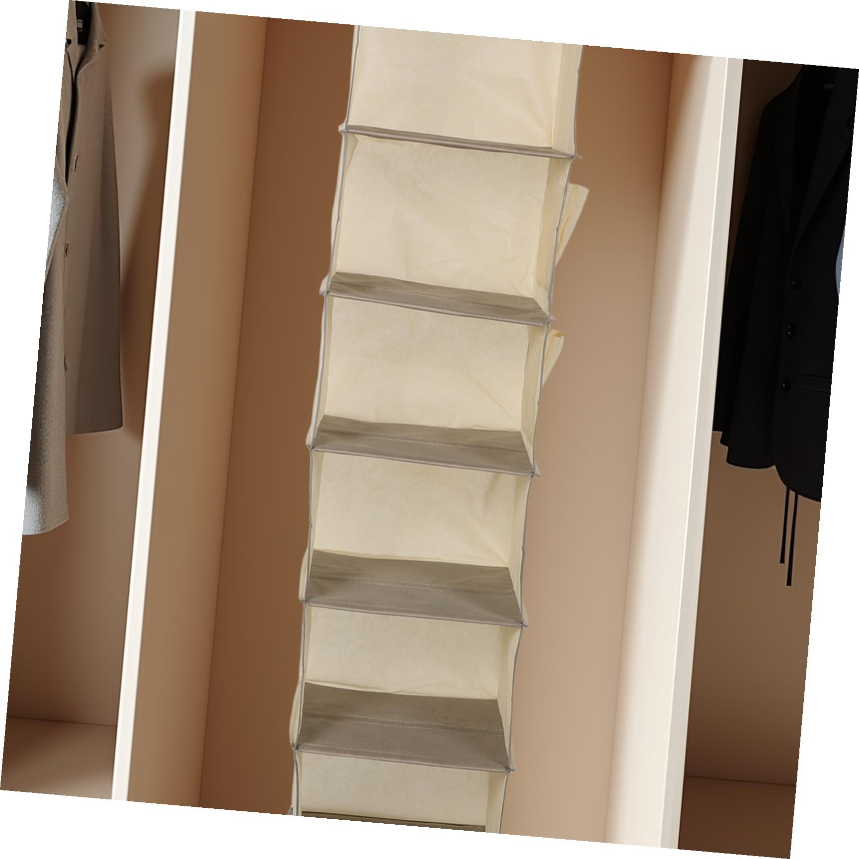 YARNOW Hängender mit 6 Fächern aus Vliesstoff Organizer Kleiderschrank und Verstärkten Öffnungen Platzsparend für Schlafzimmer und Temporäre Aufbewahrung