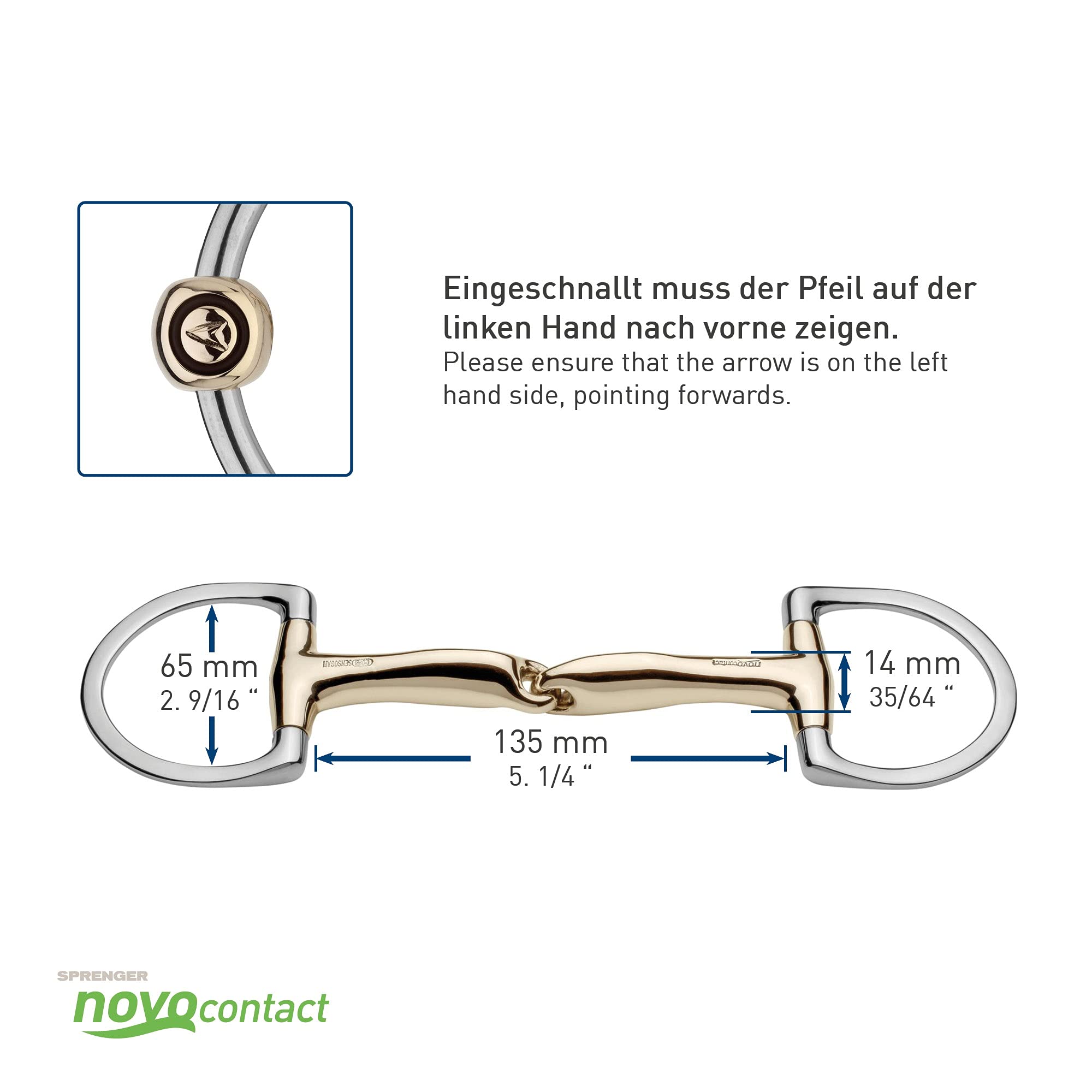 Sprenger NOVOcontact einf.gebr.Olivenkopfgebiss 14mmSENSOGAN