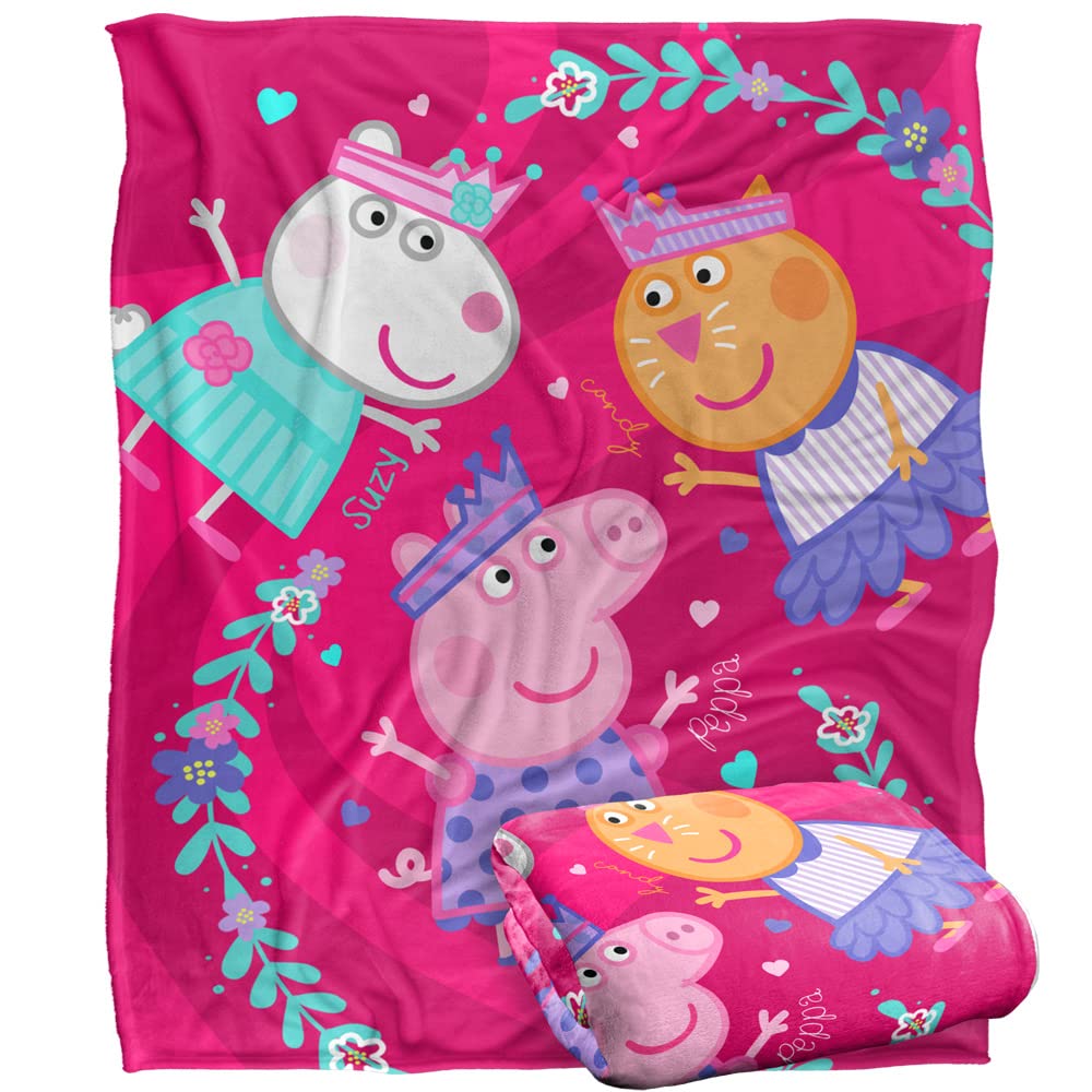 Peppa Pig Kids Silky Touch Blanket, 152 x 127 cm Peppa Suzy Candy Friends, 50" x 60"