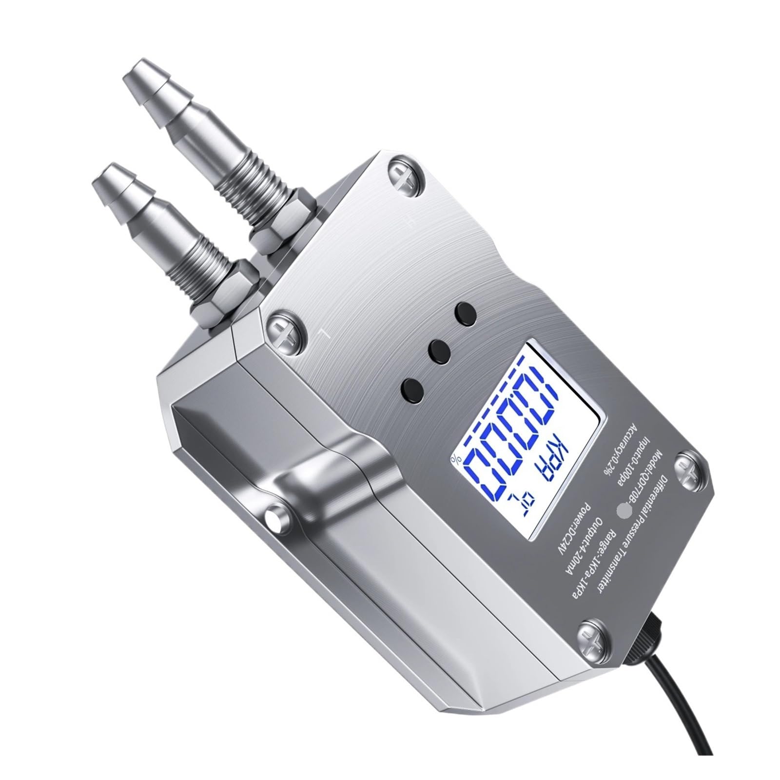 Transmisor de presión diferencial Medidor de presión diferencial 0-100 pa 0-200 pa 0-500 pa 0-1 kpa 0-5 kpa a 4-20 mA 0-10 V 0-5 V Transmisor de presión diferencial RS485(Output RS485,0-500pa)
