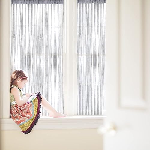 Miniatura 7 de Cortina de cadena para puertas panel de pared con flecos para ventana, separador de habitación, listones de cinta con borlas decorativas para el