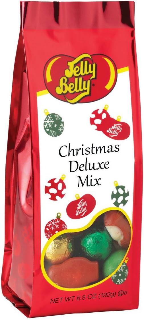 Jelly Belly Christmas Deluxe Mix - 6.8 oz Gift Bag - Genuine, Official, Straight from the Source
