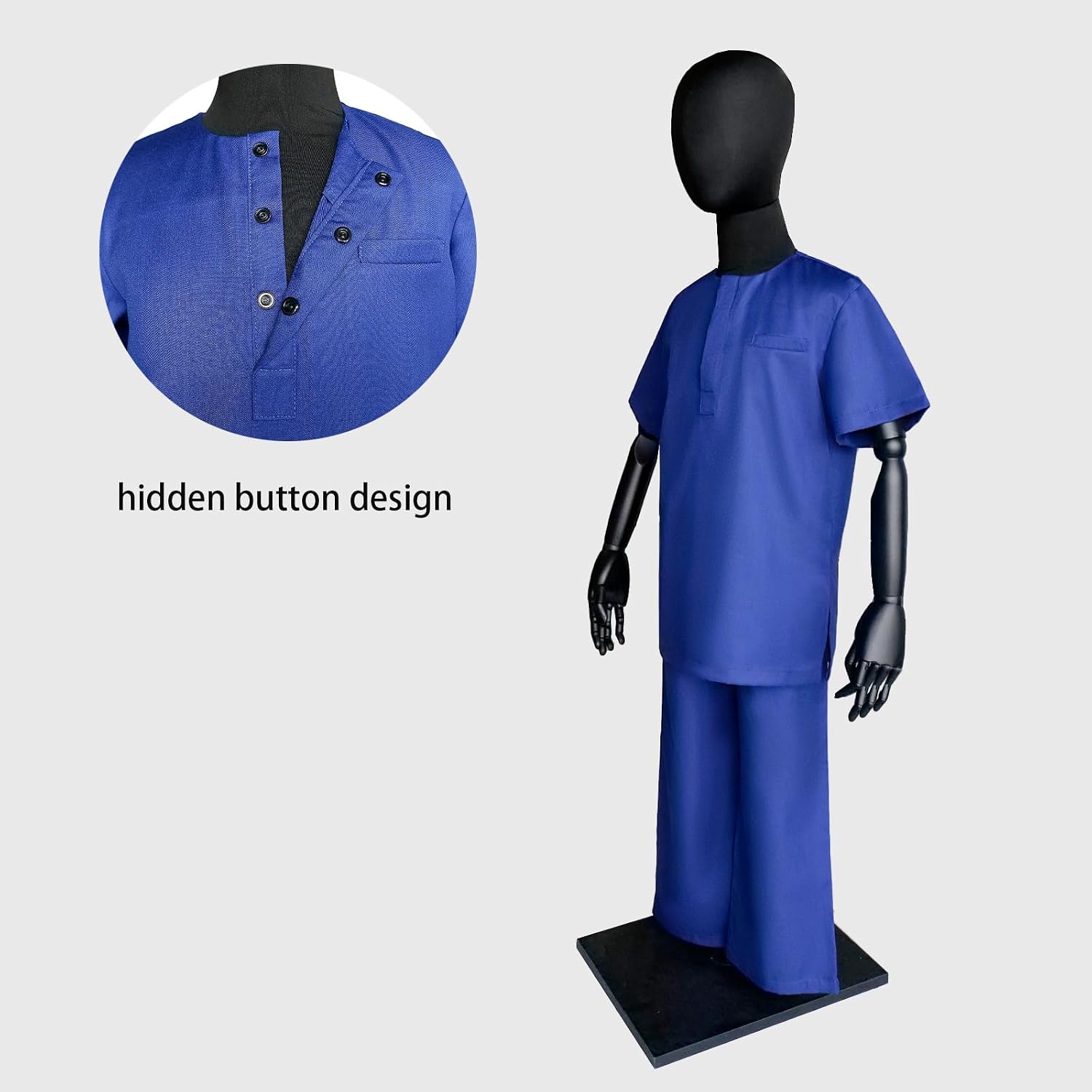 African Suits Boys Short Sleeve Dashiki Outfit Shirt & Pants Set Traditional Nigerian Attire for Kids