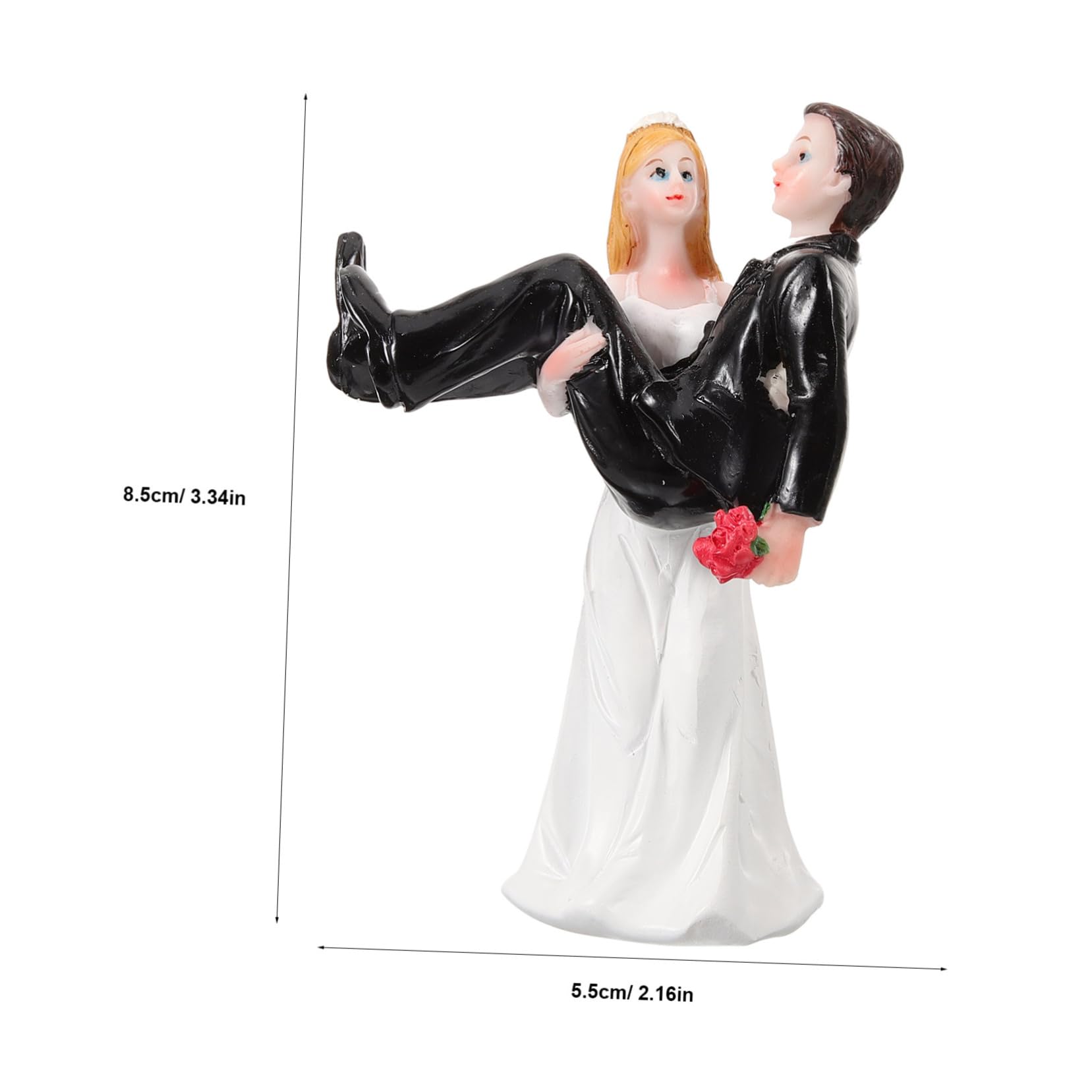 ULTECHNOVO 2stücke Braut Und Bräutigam Figuren Hochzeitsdeko Aus Resin Romantisches Tortenornament Witzige Hochzeitspaar Statue Für Cake Topper Und Hochzeitsfeier-Dekoration Schwarz-weiß