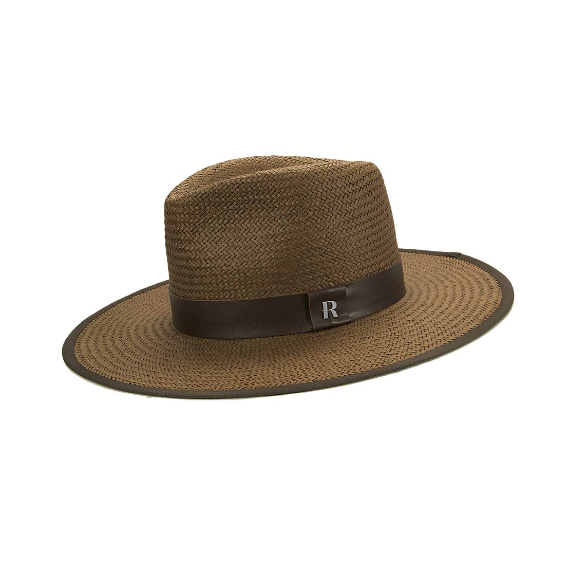 RACEU HATS RACEU HATS Sombrero Paja Florida - Estilo Fedora - Sombreros de Playa de Ala Ancha - Sombrero Mujer Hombre Unisex (M, Marrón)