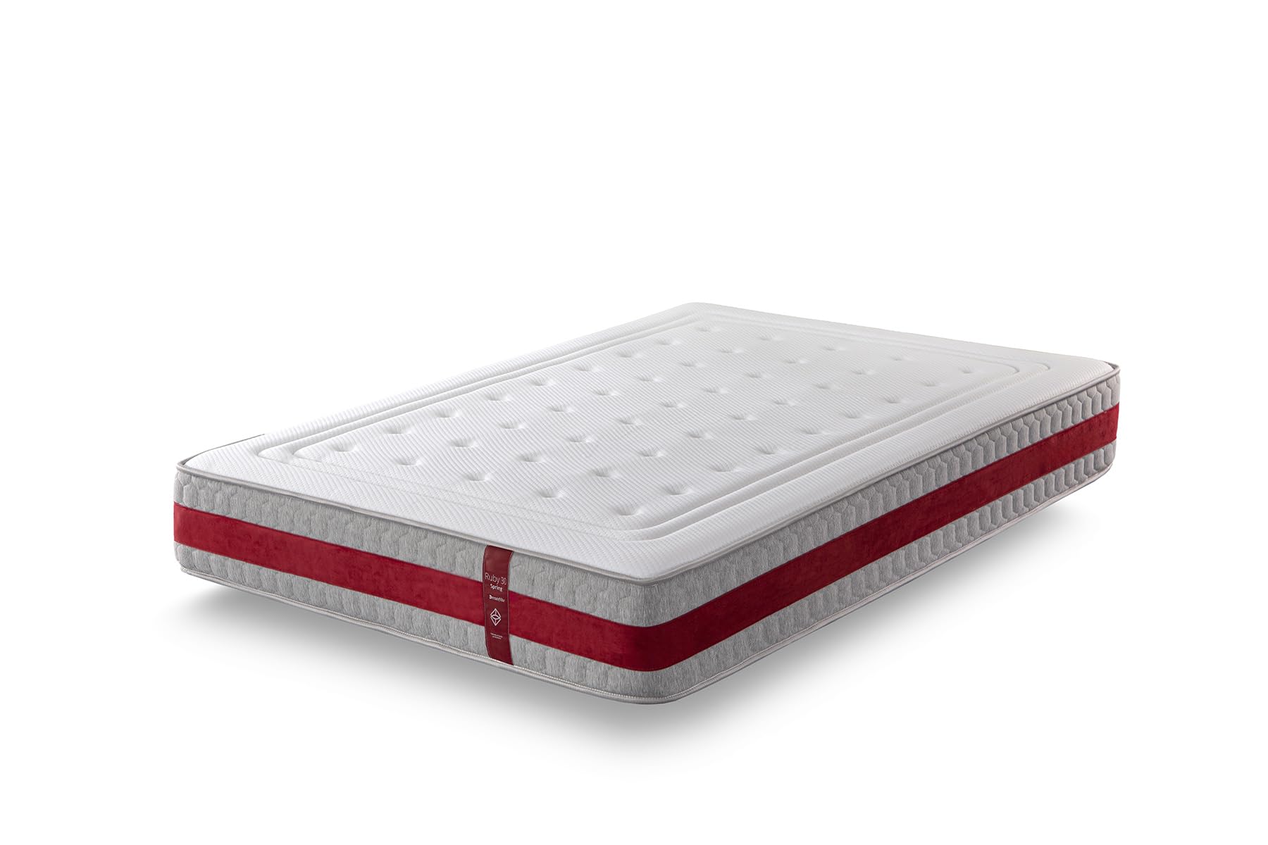 Koen Home Colchón de muelles ensacados 150x190 cm Ruby Spring - Altura +/- 25 cm - Firmeza Media - Espuma Viscoelástica - Adaptabilidad Excelente - Tacto Suave y Sedoso