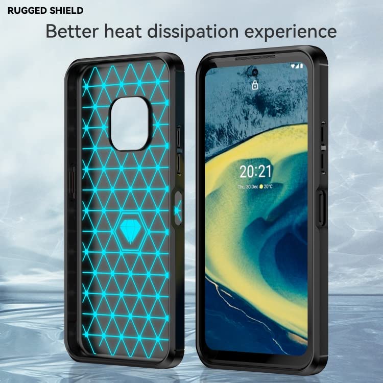 Image of NPRC Hybrid Ultra Slim Protective Case TPU Non-Slip Carbon Fiber Texture Shockproof Case Cover for Nokia XR 20 - Black