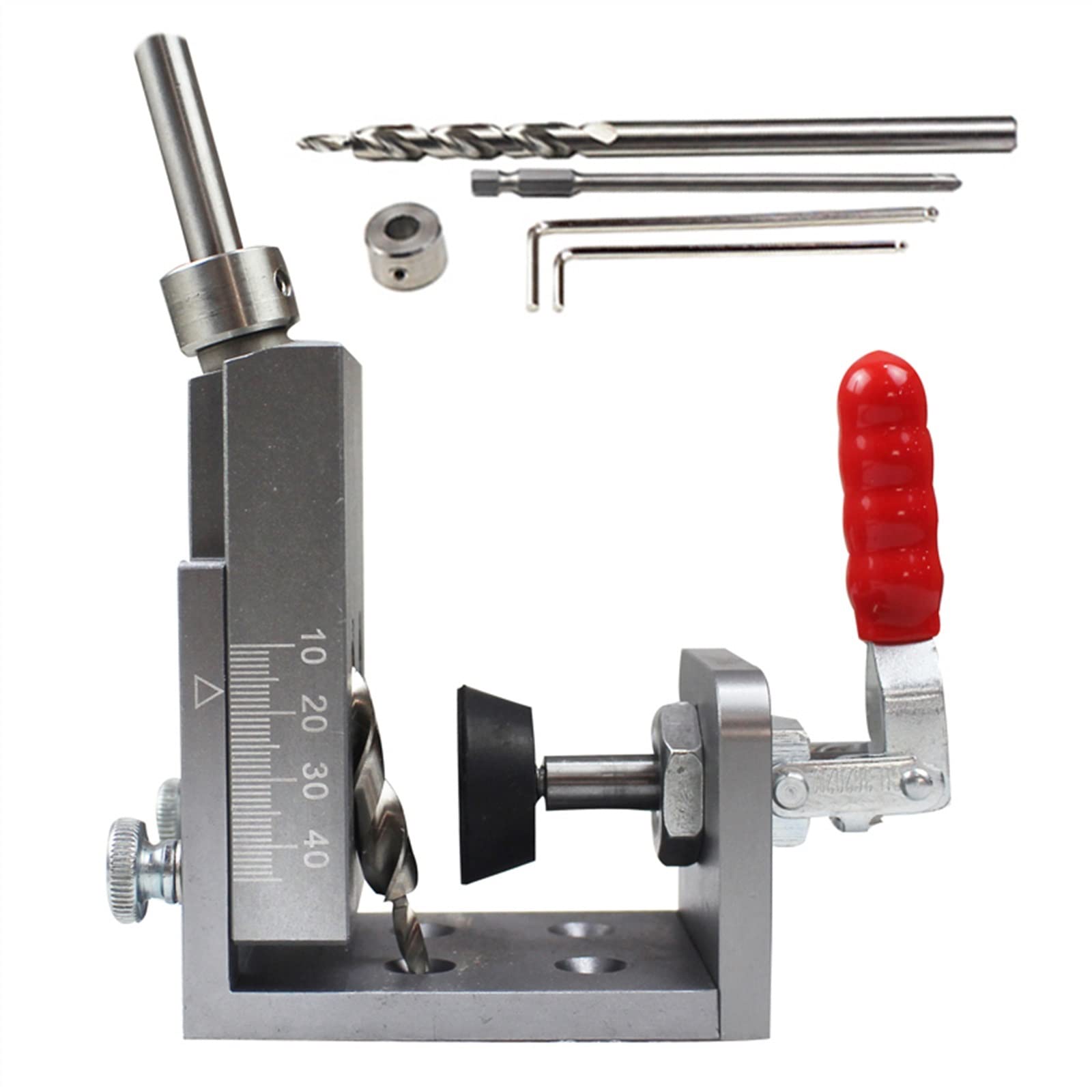 Micrómetro Digital, de kit plantilla orificio bolsillo sujeción rápida con juego brocas 9 mm Kit herramientas carpintería carpintero(Quick clamping)