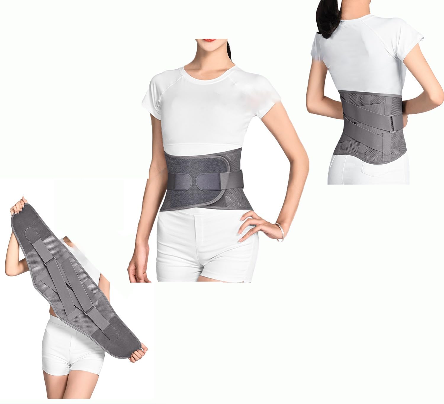 SaCLi mal di schiena Cintura di sostegno per la schiena a doppia compressione fissa per uomo e sostegno lombare per donna(Color:a,Size:L)