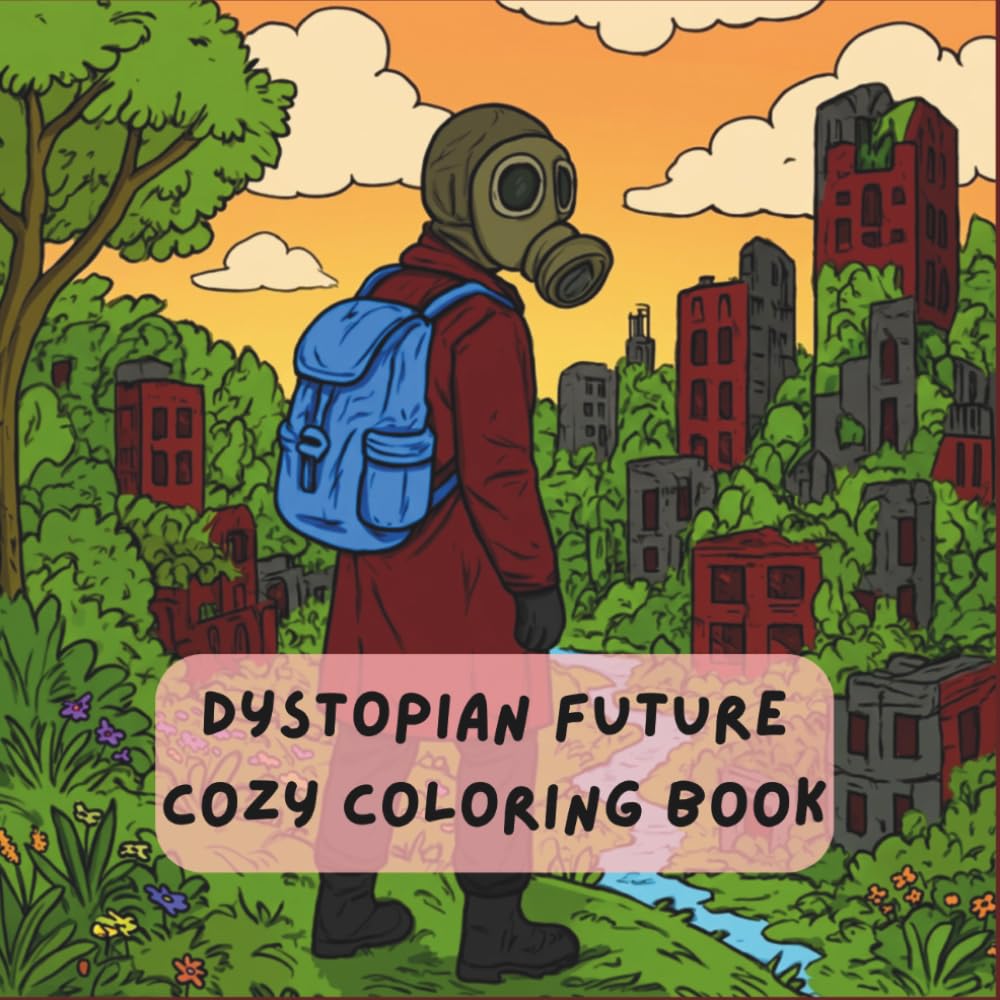 Dystopian Future Cozy Coloring Book: Post Apocalyptic Future Coloring Book. Dystopian Future Cozy Coloring Book. Coloring Book for teens and adults.